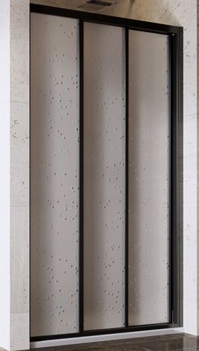 RAVAK SUPERNOVA ASDP3 90 sprchové dvere 90x198 cm, posuvné, čierna/plast pearl 00V703R211 Obrázek - Hlavní obrázek