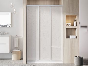 RAVAK SUPERNOVA ASDP3 130 sprchové dvere 130x198 cm, posuvné, satin/plast pearl 00VJ0UR211 Obrázek - fotka