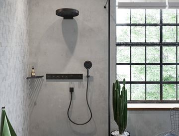 HANSGROHE RAINFINITY 360 3JET horná sprcha pr. 360 mm, 3 prúdy, s ramenom, brúsený čierny chróm 26234340 Obrázek - fotka