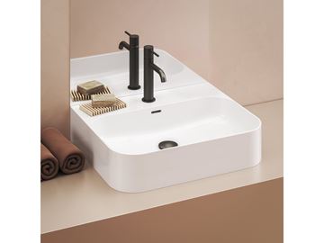 RAVAK CERAMIC SLIM WALL R umývadlo na dosku 55 cm, s otvorom pre batériu a prepadom XJX01155006 Obrázek - fotka