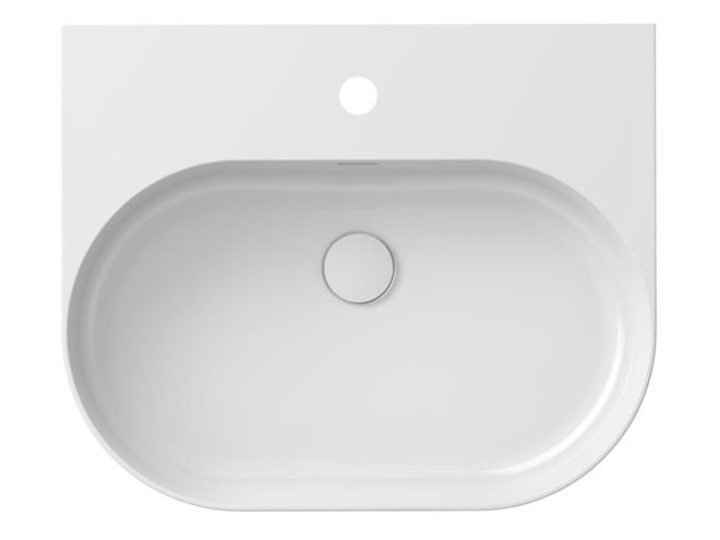 RAVAK CERAMIC SLIM WALL O umývadlo na dosku 55 cm, s otvorom pre batériu a prepadom XJX01155004 Obrázek - fotka
