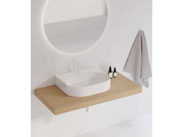 RAVAK CERAMIC SLIM WALL O umývadlo na dosku 55 cm, s otvorom pre batériu a prepadom XJX01155004 Obrázek - fotka