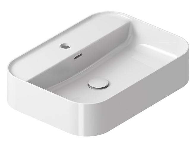 RAVAK CERAMIC SLIM SHELF R umývadlo na dosku 55 cm, s otvorom pre batériu a prepadom XJX01155005 Obrázek - fotka