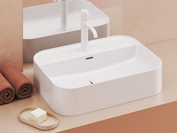 RAVAK CERAMIC SLIM SHELF R umývadlo na dosku 55 cm, s otvorom pre batériu a prepadom XJX01155005 Obrázek - fotka