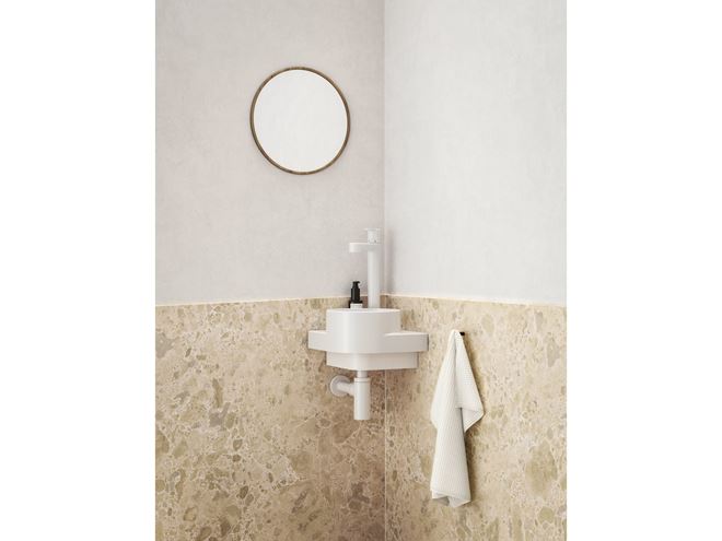 RAVAK YARD 280 C umývadlo rohové 28 cm, s otvorom pre batériu, bez prepadu XJX01228000 Obrázek - fotka