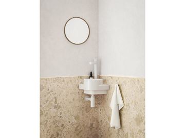 RAVAK YARD 280 C umývadlo rohové 28 cm, s otvorom pre batériu, bez prepadu XJX01228000 Obrázek - fotka