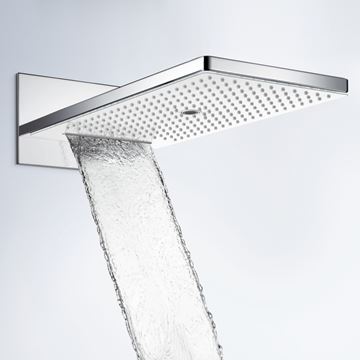 HANSGROHE RAINMAKER SELECT 580 3JET horná sprcha 586x258 mm, 3 prúdy, EcoSmart, biela/chróm 24011400 Obrázek - fotka