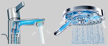 HANSGROHE RAINDANCE E 300 1JET horná sprcha 300x300 mm, s ramenom, EcoSmart, chróm 26251000 Obrázek - fotka