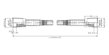 CONCEPT 100 sprchová hadica 1600 mm, s ochranou proti prekrúteniu, chróm PA11032CH/CO Technický nákres