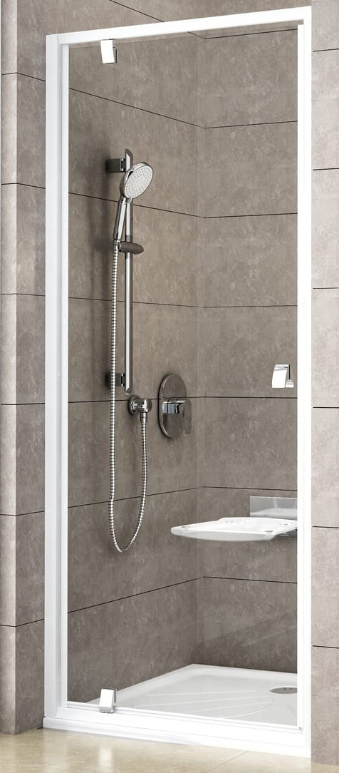 RAVAK PIVOT PDOP1 80 sprchové dvere 80x190 cm, pivotové, biela/sklo transparent