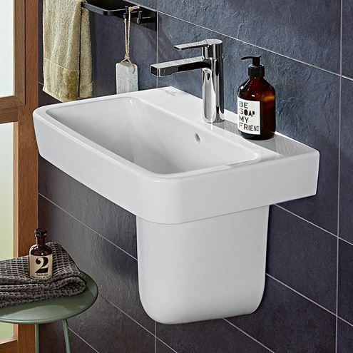 VILLEROY & BOCH O.NOVO umývadlo 60 cm, s otvorom pre batériu a prepadom, alpská biela 4A416001 Obrázek - fotka