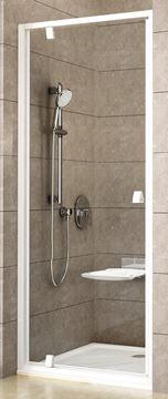 RAVAK PIVOT PDOP1 90 sprchové dvere 90x190 cm, pivotové, biela/biela/sklo transparent