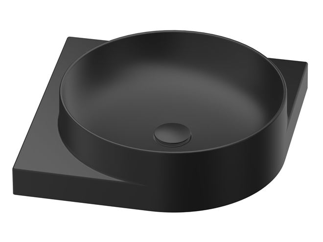RAVAK YARD 450 C umývadlo rohové 28 cm, bez prepadu, matná čierna XJX0D045000 Obrázek - fotka