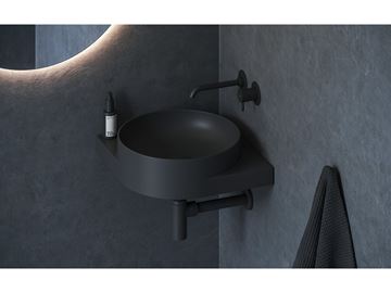 RAVAK YARD 450 C umývadlo rohové 28 cm, bez prepadu, matná čierna XJX0D045000 Obrázek - fotka