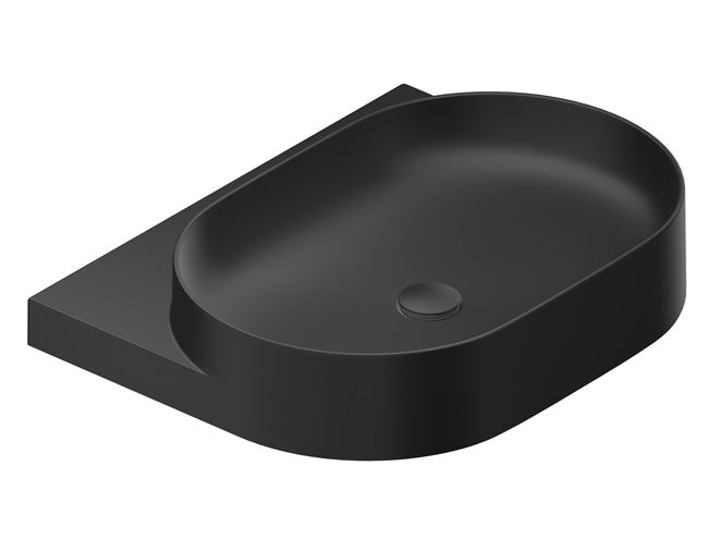 RAVAK YARD 600 umývadlo 60,5 cm, s otvorom pre batériu, bez prepadu, matná čierna XJX0D260002 Obrázek - fotka