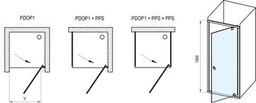 RAVAK PIVOT PDOP1-90 sprchové dvere 90x190 cm, pivotové, black/sklo transparent 03G70300Z1 Obrázek - fotka