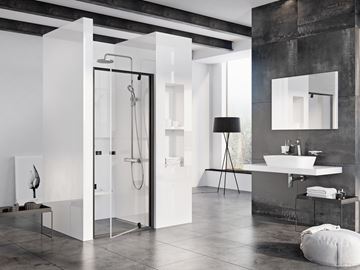 RAVAK PIVOT PDOP1-90 sprchové dvere 90x190 cm, pivotové, black/sklo transparent 03G70300Z1 Obrázek - fotka