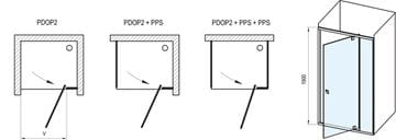 RAVAK PIVOT PDOP2 100 sprchové dvere 100x190 cm, pivotové, satin/sklo transparent 03GA0U00Z1 Obrázek - fotka