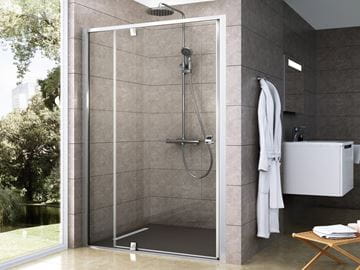 RAVAK PIVOT PDOP2 100 sprchové dvere 100x190 cm, pivotové, satin/sklo transparent 03GA0U00Z1 Obrázek - fotka