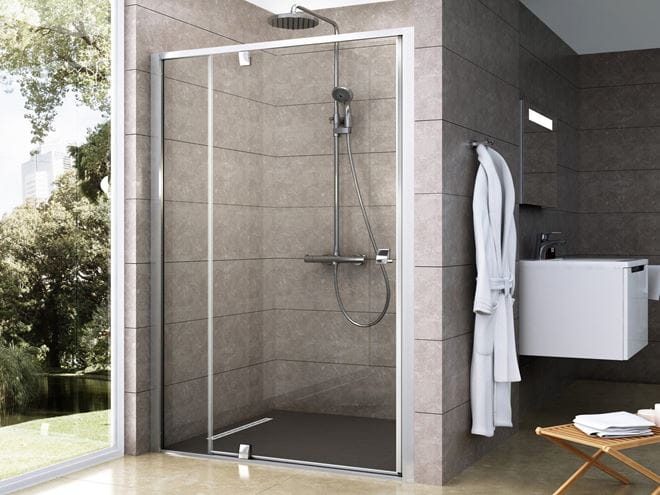 RAVAK PIVOT PDOP2 100 sprchové dvere 100x190 cm, pivotové, satin/sklo transparent 03GA0U00Z1 Obrázek - fotka