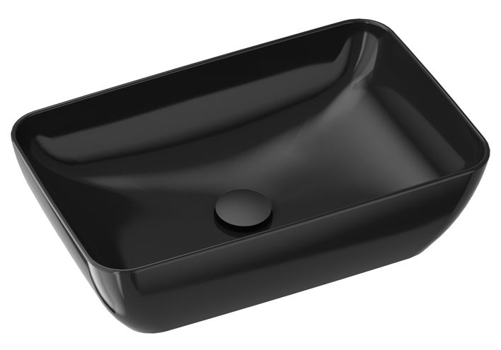 RAVAK UNI 500 R SLIM umývadlová misa 50 cm, bez prepadu, lesklá čierna XJX03150000 Obrázek - Hlavní obrázek