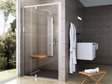 RAVAK PIVOT PDOP2-110 sprchové dvere 110x190 cm, pivotové, bright alu/sklo transparent 03GD0C00Z1 Obrázek - fotka