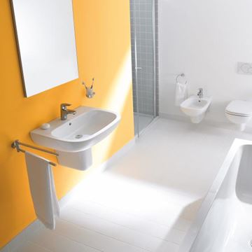 DURAVIT D-CODE umývadlo 60 cm, s otvorom pre batériu a prepadom 23106000002 Obrázek - fotka