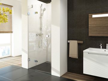 RAVAK BRILLIANT BSD2 90L sprchové dvere 90x195 cm, krídlové, ľavé, chróm/sklo transparent 0UL7AA00Z1 Obrázek - fotka
