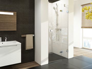 RAVAK BRILLIANT BSD2 90R sprchové dvere 90x195 cm, krídlové, pravé, chróm/sklo transparent 0UP7AA00Z1 Obrázek - fotka
