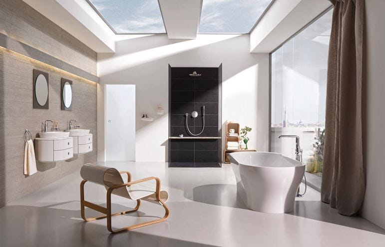 GROHE RAINSHOWER COSMOPOLITAN 310 horná sprcha pr. 310 mm, s ramenom, Water Saving, chróm 26066000 Obrázek - fotka