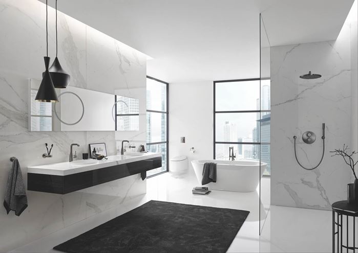GROHE RAINSHOWER COSMOPOLITAN 310 horná sprcha pr. 310 mm, s ramenom, Water Saving, brúsený Hard Graphite 26066AL0 Obrázek - fotka