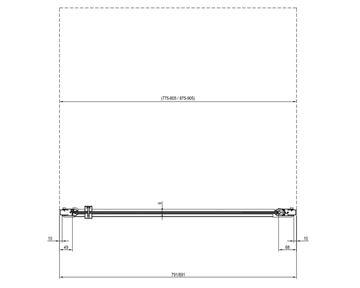 RAVAK CHROME CSD1 80 sprchové dvere 80x195 cm, lietacie, lesk/sklo transparent 0QV40C00Z1 Technický nákres