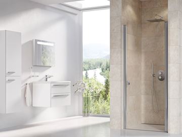 RAVAK CHROME CSD1 80 sprchové dvere 80x195 cm, lietacie, lesk/sklo transparent 0QV40C00Z1 Obrázek - fotka
