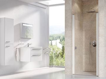 RAVAK CHROME CSD1 90 sprchové dvere 90x195 cm, lietacie, biela/sklo transparent 0QV70100Z1 Obrázek - fotka