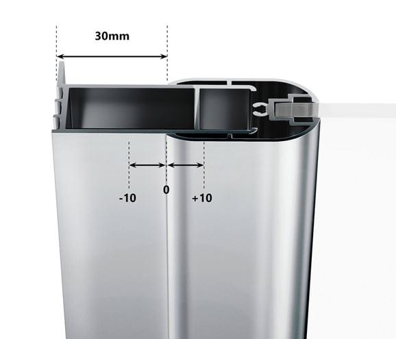 RAVAK CHROME CSD1 90 sprchové dvere 90x195 cm, lietacie, biela/sklo transparent 0QV70100Z1 Obrázek - fotka
