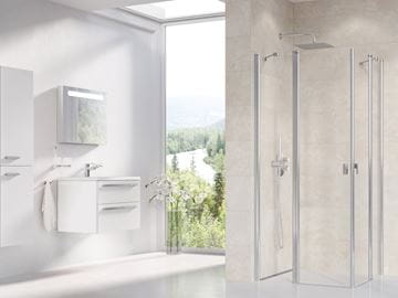 RAVAK CHROME CRV2 100 sprchové dvere 100x195 cm, lietacie, chróm lesk/sklo transparent 1QVA0C00Z1 Obrázek - fotka