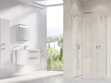 RAVAK CHROME CRV2 80 sprchové dvere 80x195 cm, lietacie, satin/sklo transparent 1QV40U00Z1 Obrázek - fotka