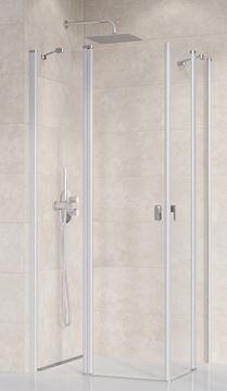 RAVAK CHROME CRV2 120 sprchové dvere 120x195 cm, lietacie, satin/sklo transparent