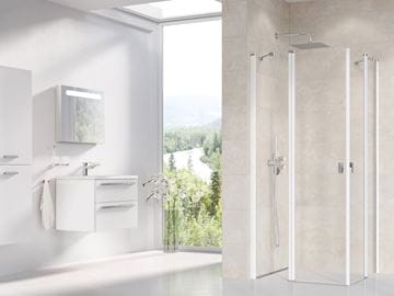 RAVAK CHROME CRV2 80 sprchové dvere 80x195 cm, lietacie, biela/sklo transparent 1QV40100Z1 Obrázek - fotka