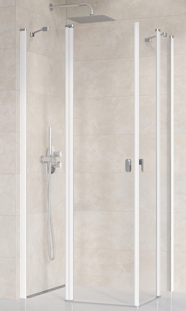 RAVAK CHROME CRV2 80 sprchové dvere 80x195 cm, lietacie, biela/sklo transparent