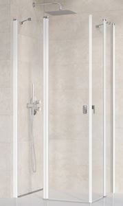 RAVAK CHROME CRV2 90 sprchové dvere 90x195 cm, lietacie, biela/sklo transparent