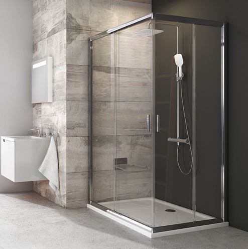 RAVAK BLIX BLRV2K 80 sprchové dvere 80x190 cm, posuvné, chróm lesk/sklo transparent 1XV40C00Z1 Obrázek - fotka