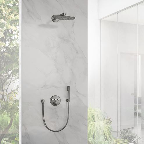 GROHE RAINSHOWER SMARTACTIVE 310 horná sprcha pr. 310 mm, 2 prúdy, s ramenom, supersteel 26475DC0 Obrázek - fotka