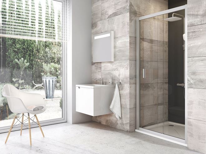RAVAK BLIX BLDP2 110 sprchové dvere 110x190 cm, posuvné, chróm lesk/sklo transparent 0PVD0C00Z1 Obrázek - fotka