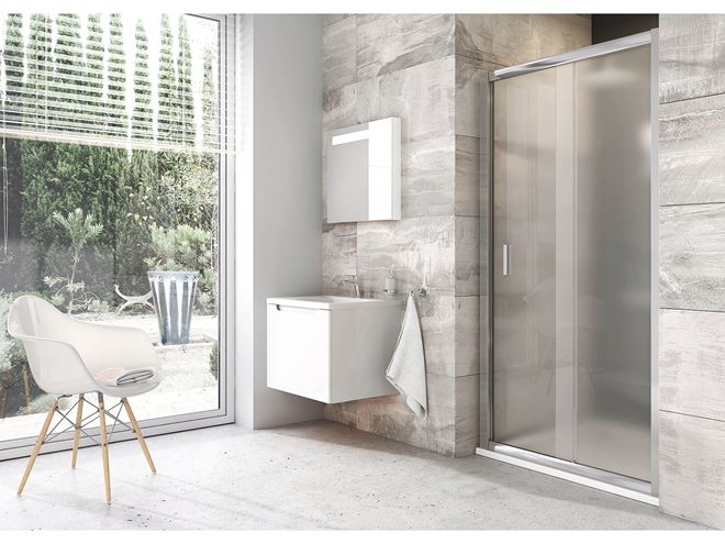 RAVAK BLIX BLDP2 110 sprchové dvere 110x190 cm, posuvné, chróm lesk/sklo grape 0PVD0C00ZG Obrázek - fotka