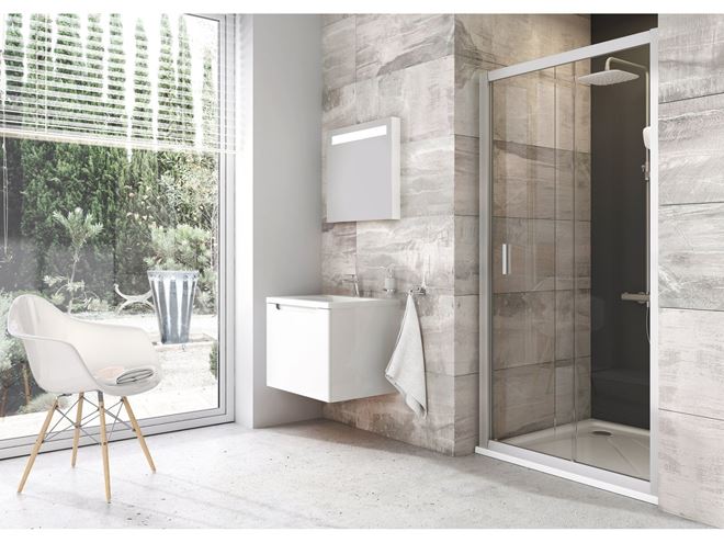 RAVAK BLIX BLDP2 120 sprchové dvere 120x190 cm, posuvné, satin/sklo transparent 0PVG0U00Z1 Obrázek - fotka