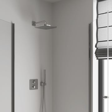 GROHE TEMPESTA 250 CUBE horná sprcha 250x250 mm, s ramenom, Water Saving, biela/chróm 26687000 Obrázek - fotka