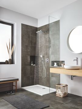 GROHE TEMPESTA 250 CUBE horná sprcha 250x250 mm, s ramenom, Water Saving, biela/chróm 26687000 Obrázek - fotka