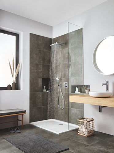 GROHE TEMPESTA 250 CUBE horná sprcha 250x250 mm, s ramenom, Water Saving, biela/chróm 26687000 Obrázek - fotka