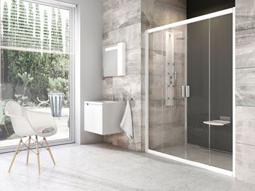 RAVAK BLIX BLDP4 140 sprchové dvere 140x190 cm, posuvné, biela/sklo transparent 0YVM0100Z1 Obrázek - fotka